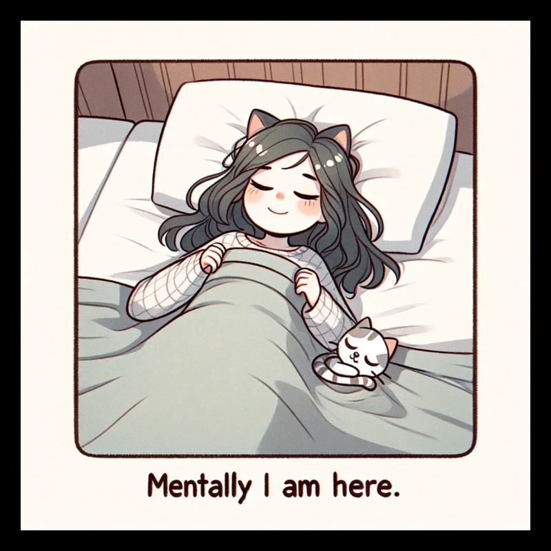 Schlafendes Mädchen - mentally I am here
