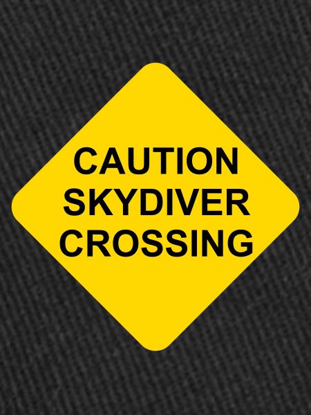 Shield Caution Skydiver Crossing