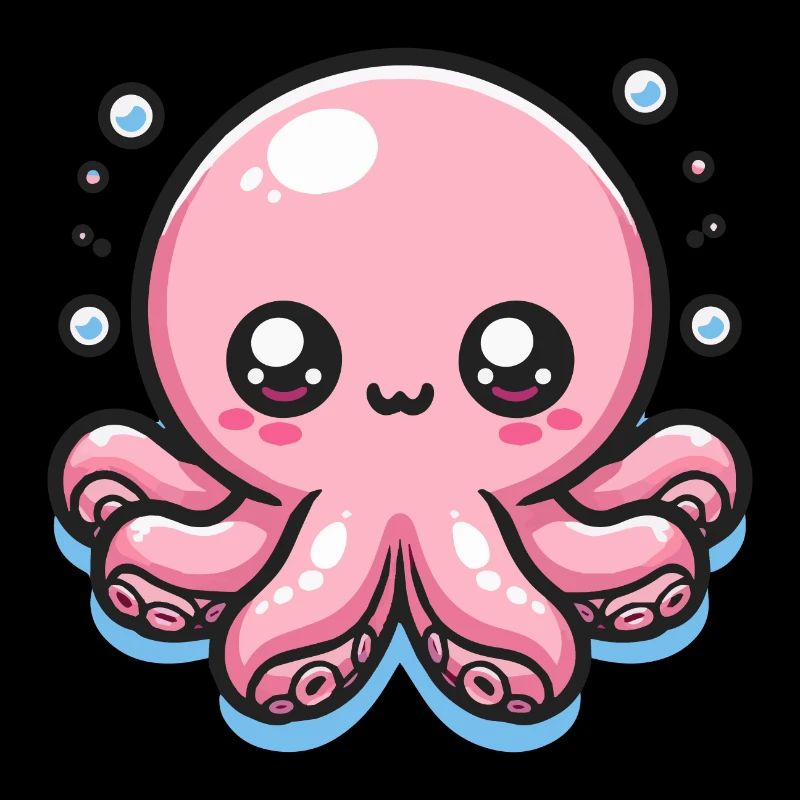 Mignon Kawaii Pink Octopus