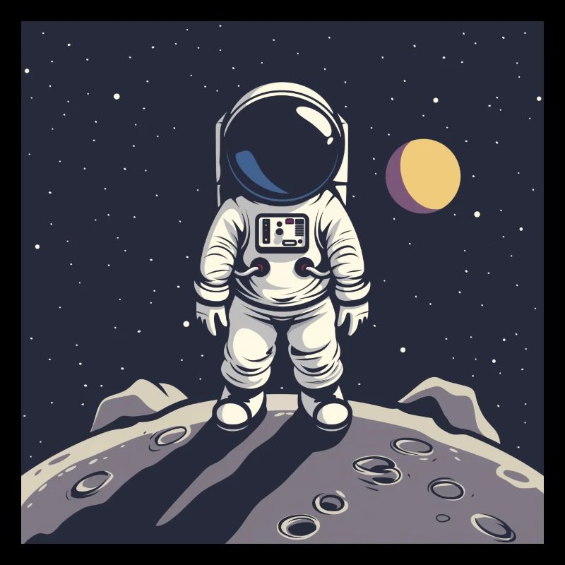 Astronaute sur la surface lunaire