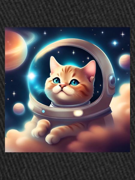 Chat mignon dans l’espace