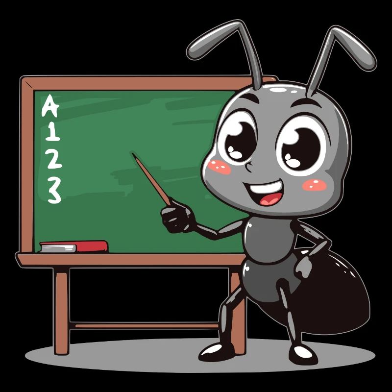 Fourmis professeur tableau noir