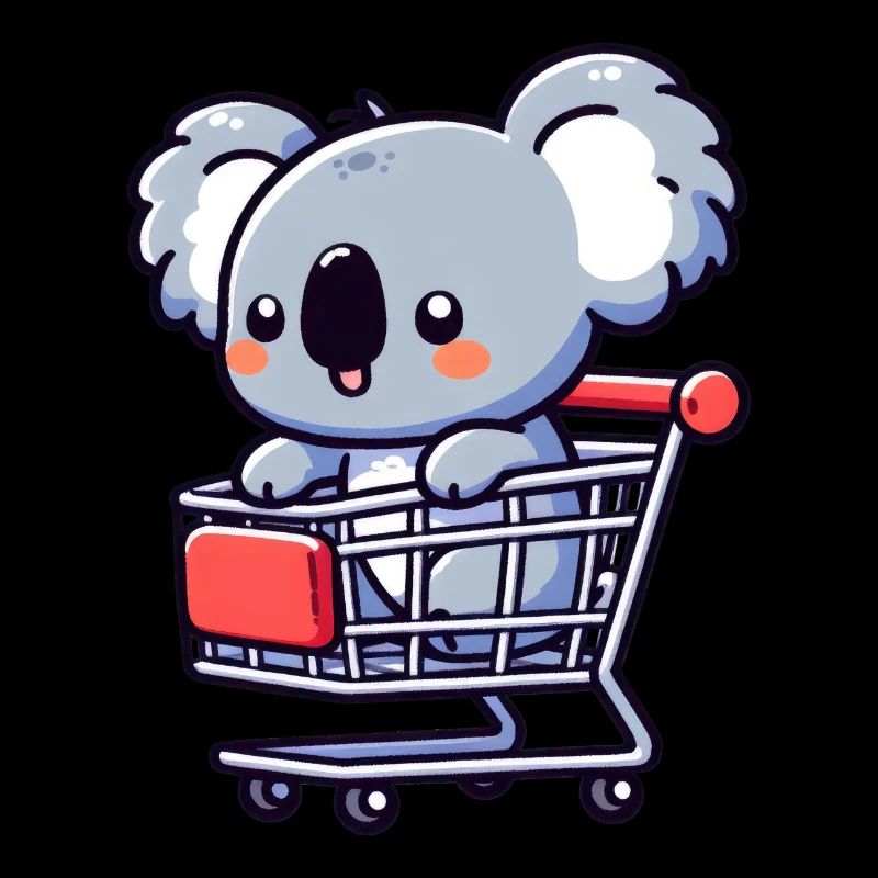 Ours koala mignon dans le panier
