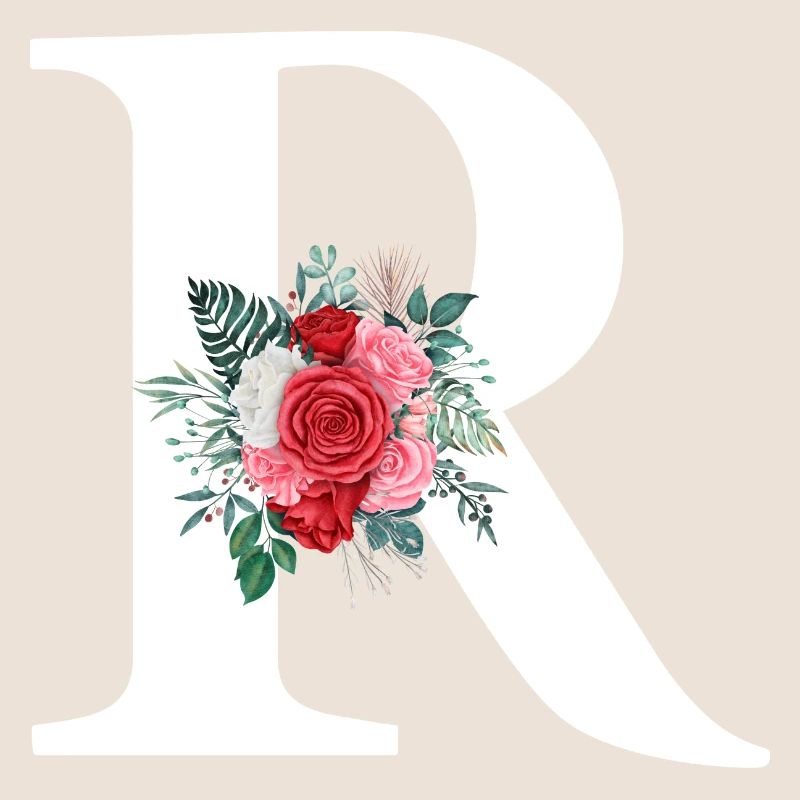 Roter Blumenbuchstabe R