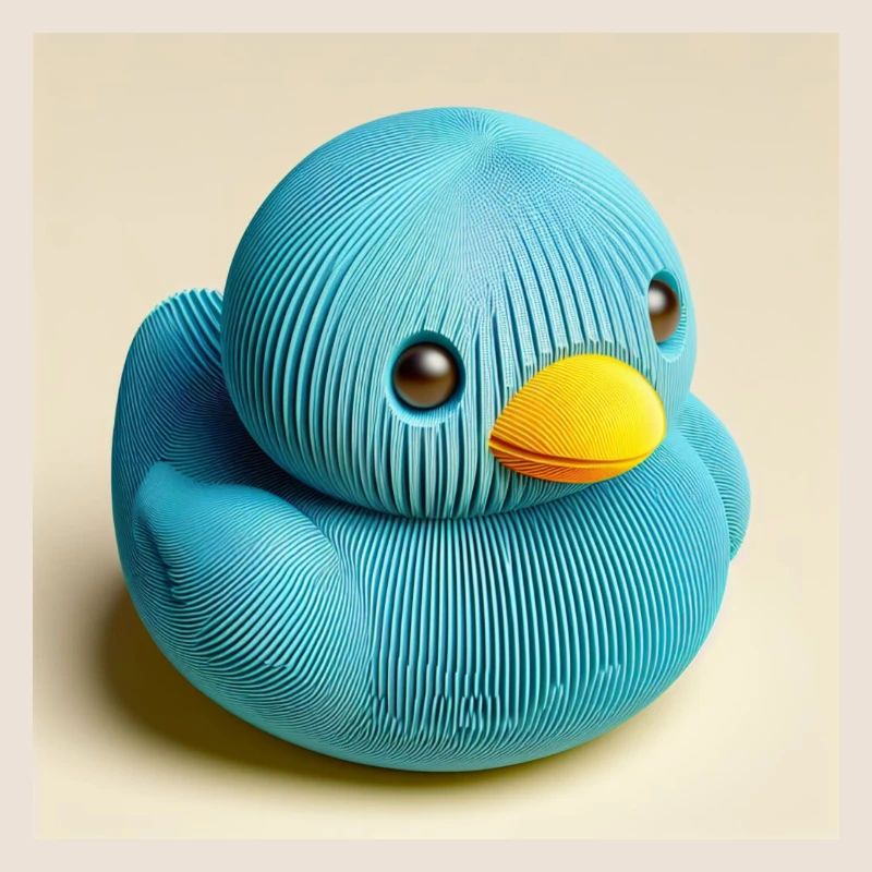 Papier hyperréaliste 3D canard en bleu