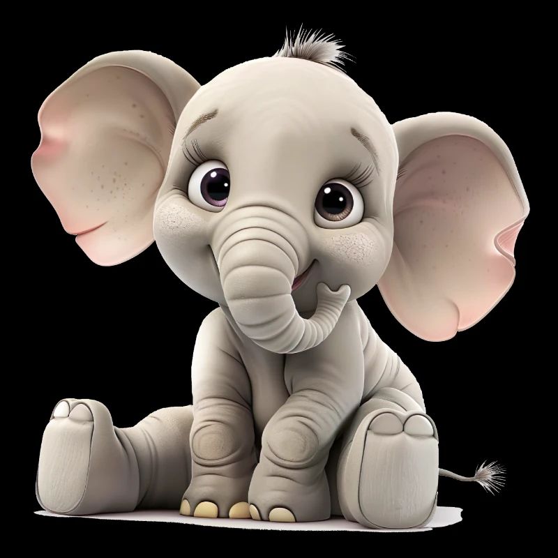 Petit jeune éléphant drôle