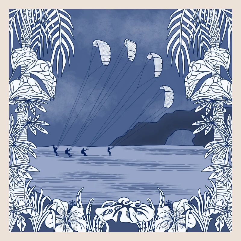 Kiteboarder sur l’eau