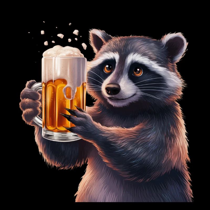 Waschbär Bier Geschenk