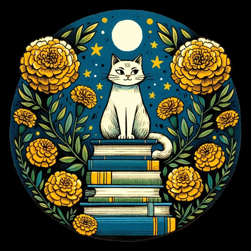 Chat blanc livresque