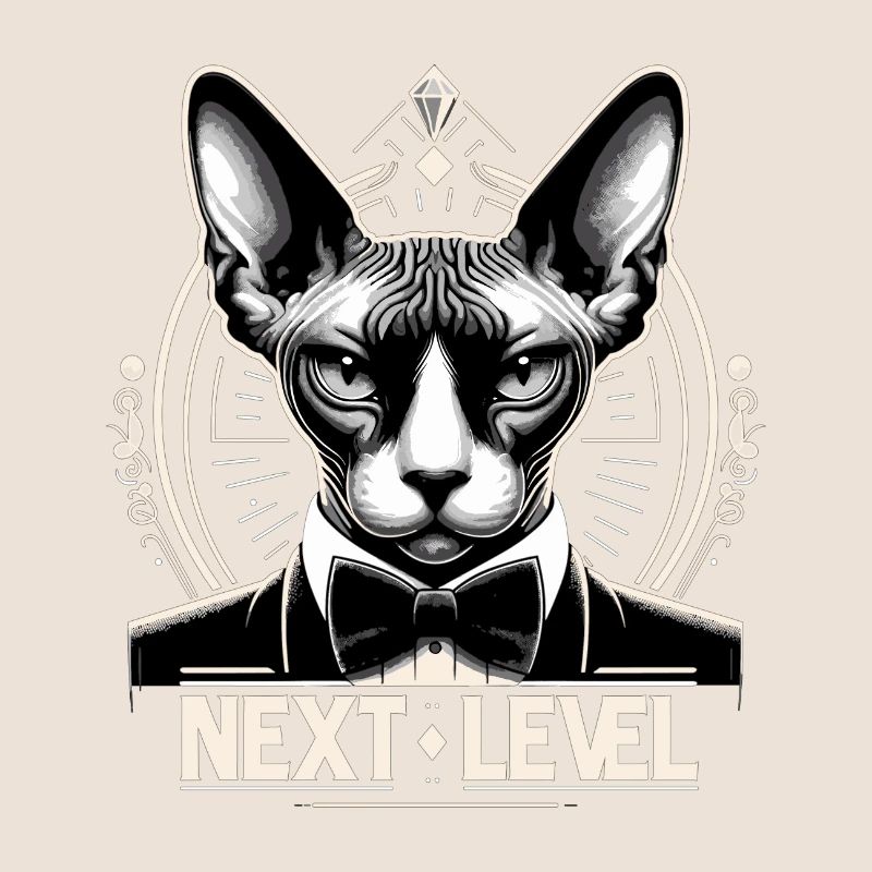Sphynx Cat Chic Suit Tuxedo Level Gift