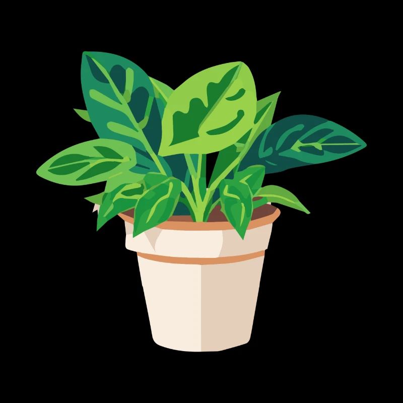 Planter des feuilles vertes en pot