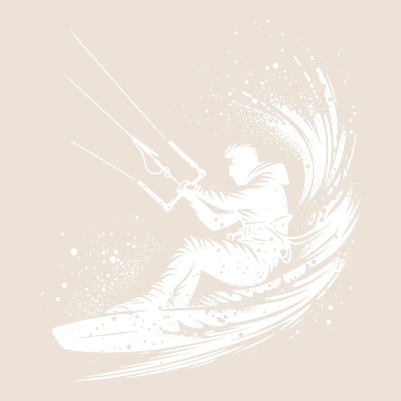Sport Kite Surfer Sans Kite Splash Eau de mer