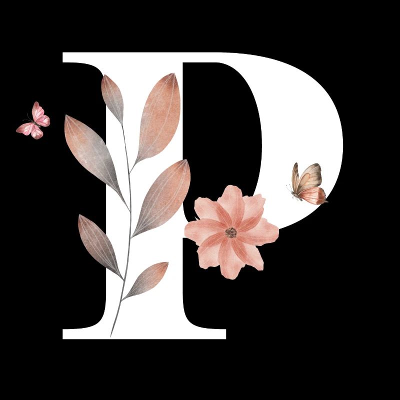 Buchstabe p Wildblumen Aquarelle