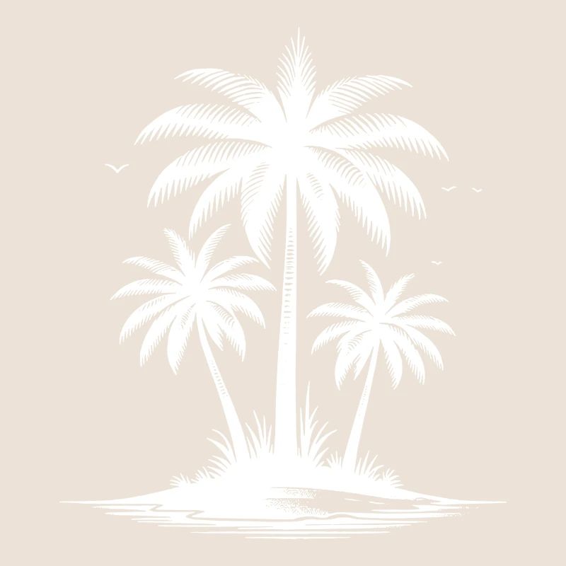 Tropical beach with palm trees