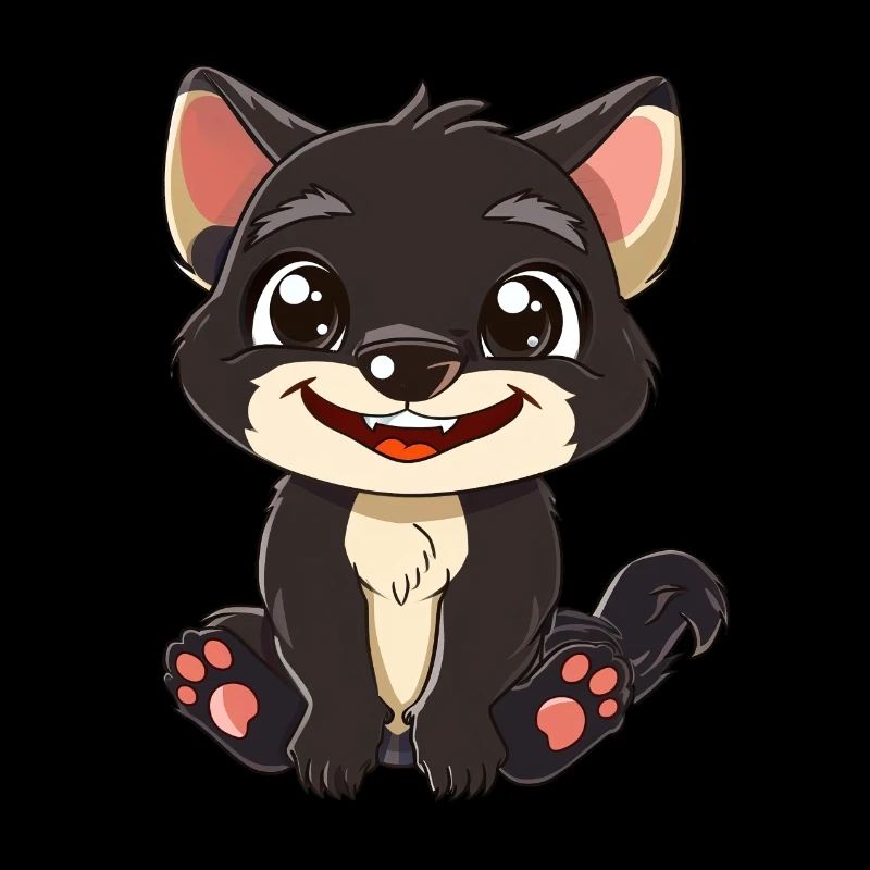 Style de dessin animé mignon du diable de Tasmanie