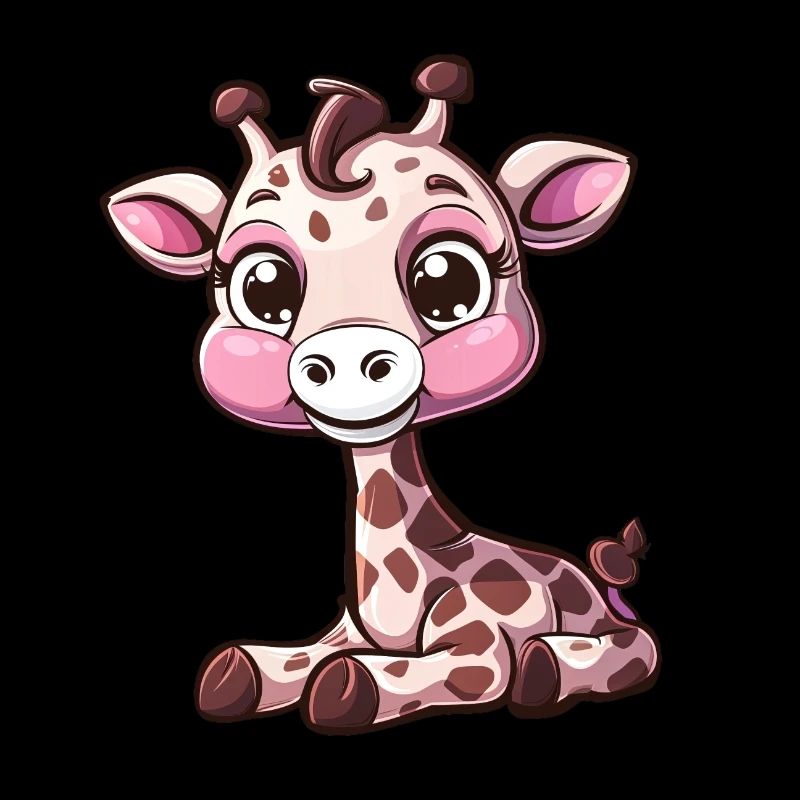 Girafe mignonne avec de grands yeux