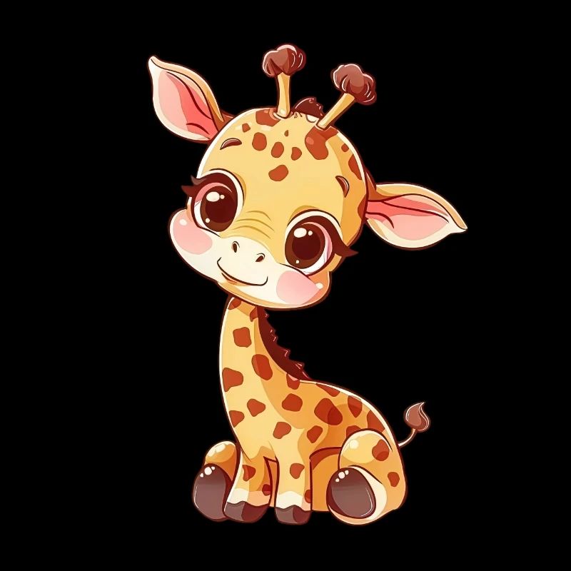 Adorable giraffe drawing for kids