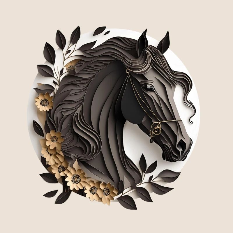 Style de papier de cheval frison