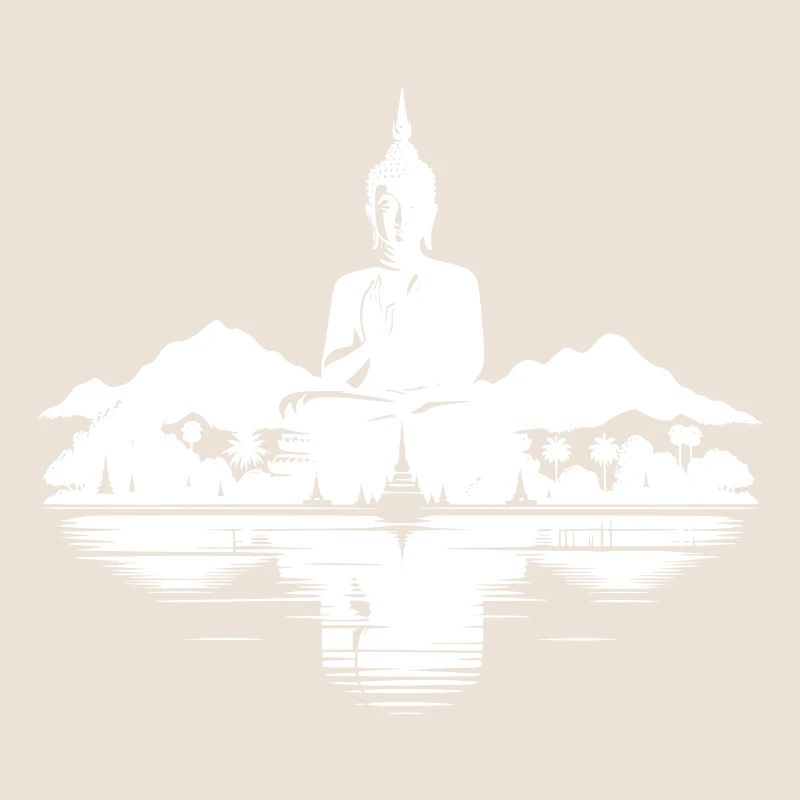 Paysage du temple bouddhiste de Thaïlande