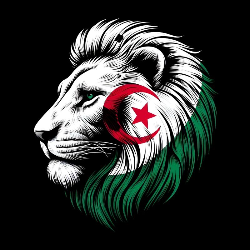 Algérie drapeau lion Algérie الجزائر cadeau