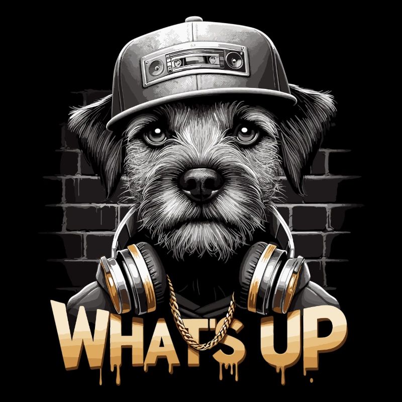 Border Terrier Was geht ab Kopfhörer Geschenk