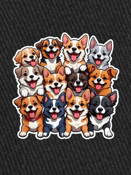 Collage de chiens heureux