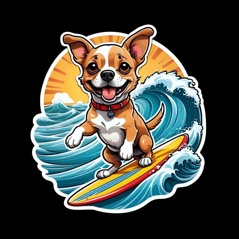Fröhlicher Surfer-Hund