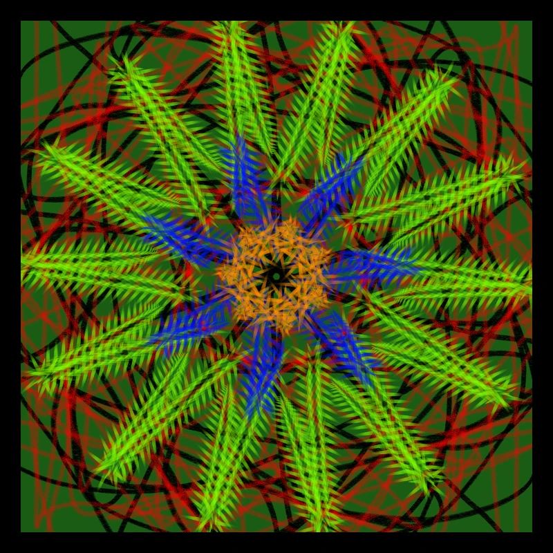 Vert Bleu Étoile abstraite