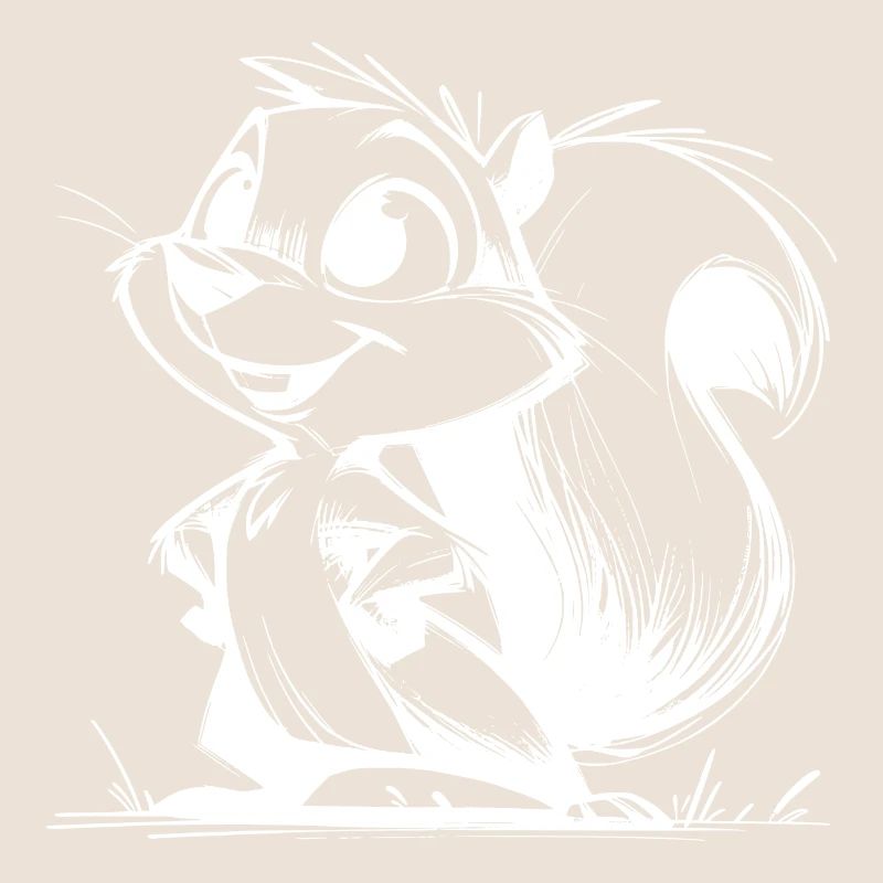 Putziges Eichhörnchen Bleistift Zeichnung