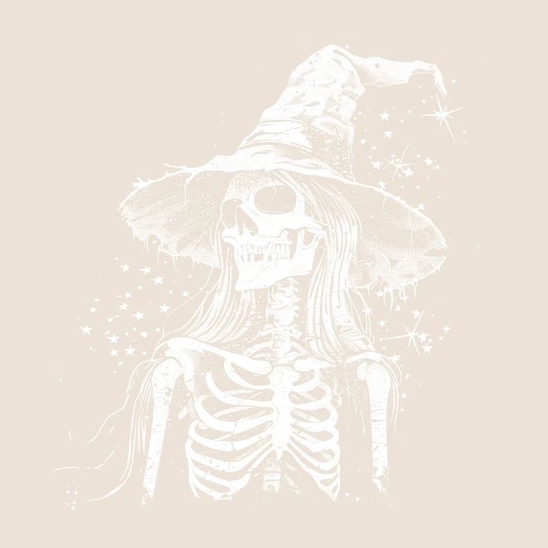 Dark Skeleton Witch with Witch Hat