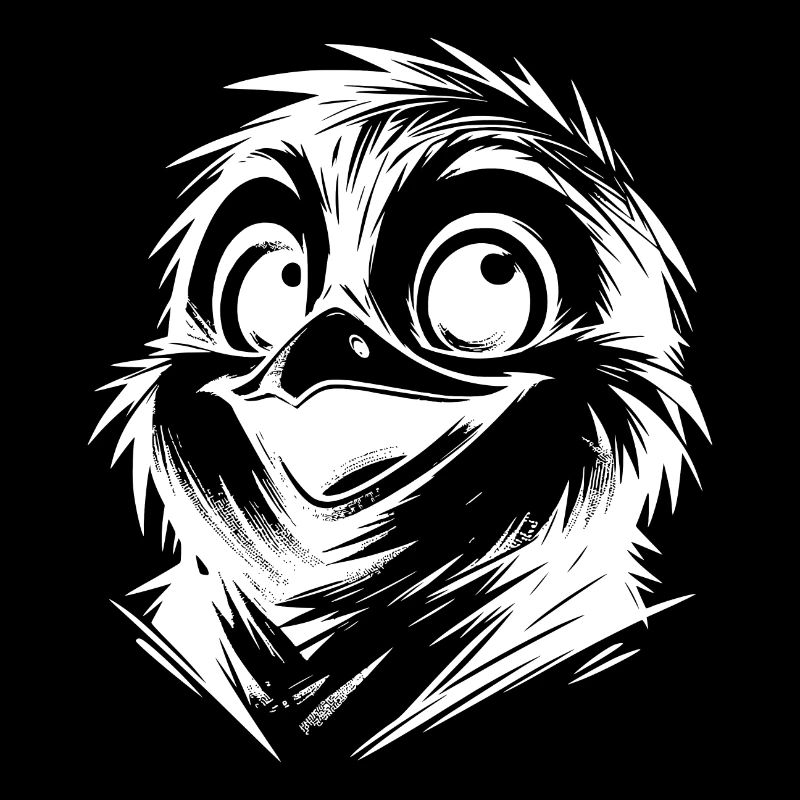 Petit pingouin sale style crayon