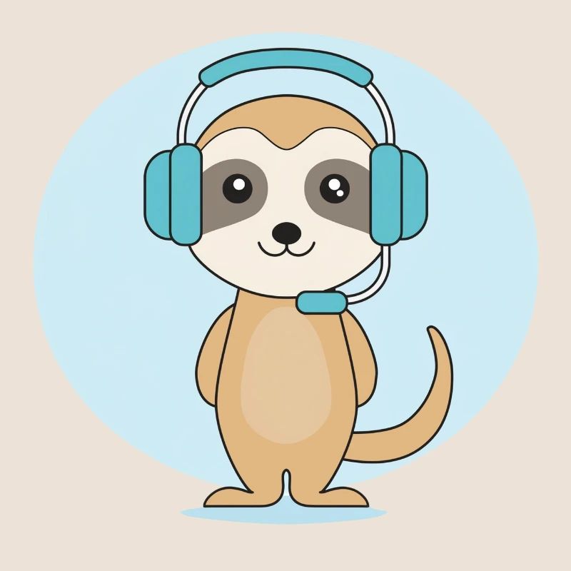 Erdmännchen mit Headset