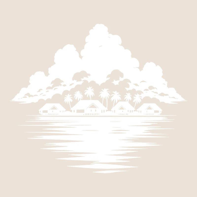 Tropical island with palm trees