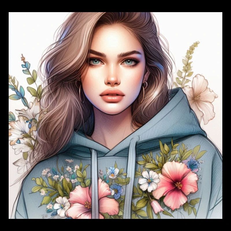 Mädchen im Sweatshirt.