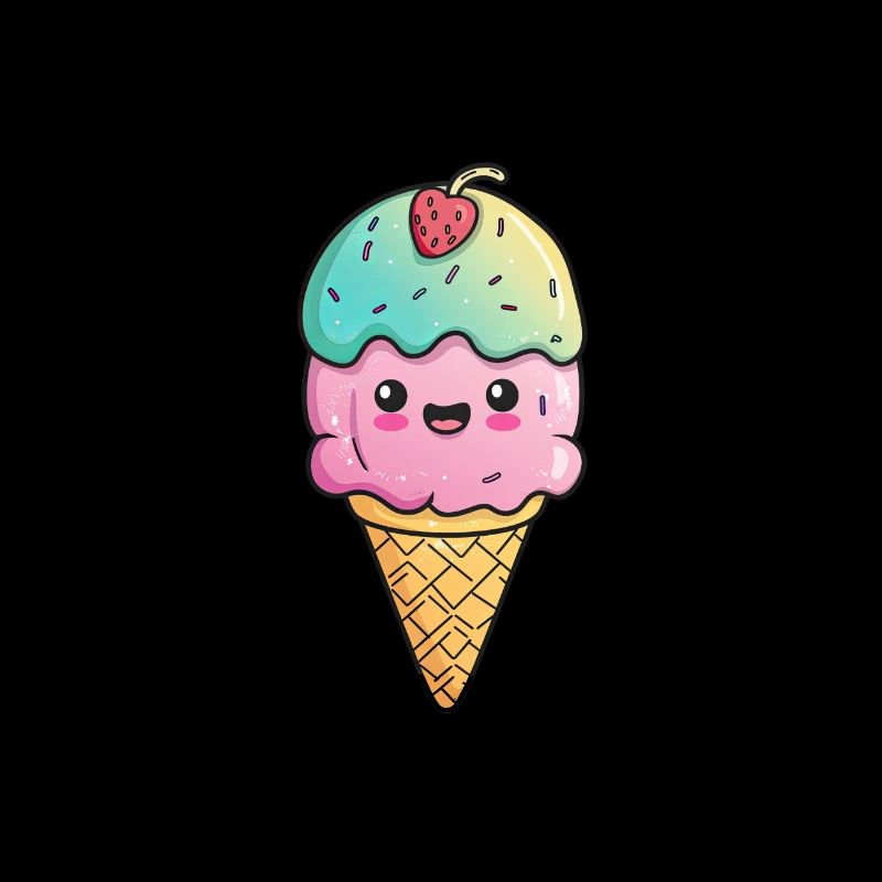 Eiscreme mit Gesicht