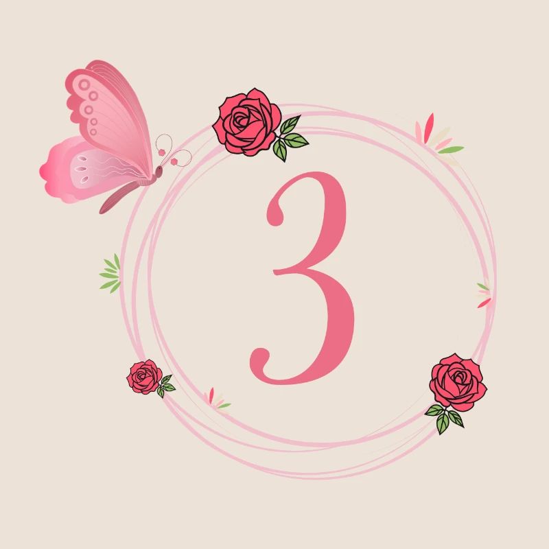 3e anniversaire papillon et fleurs fillettes
