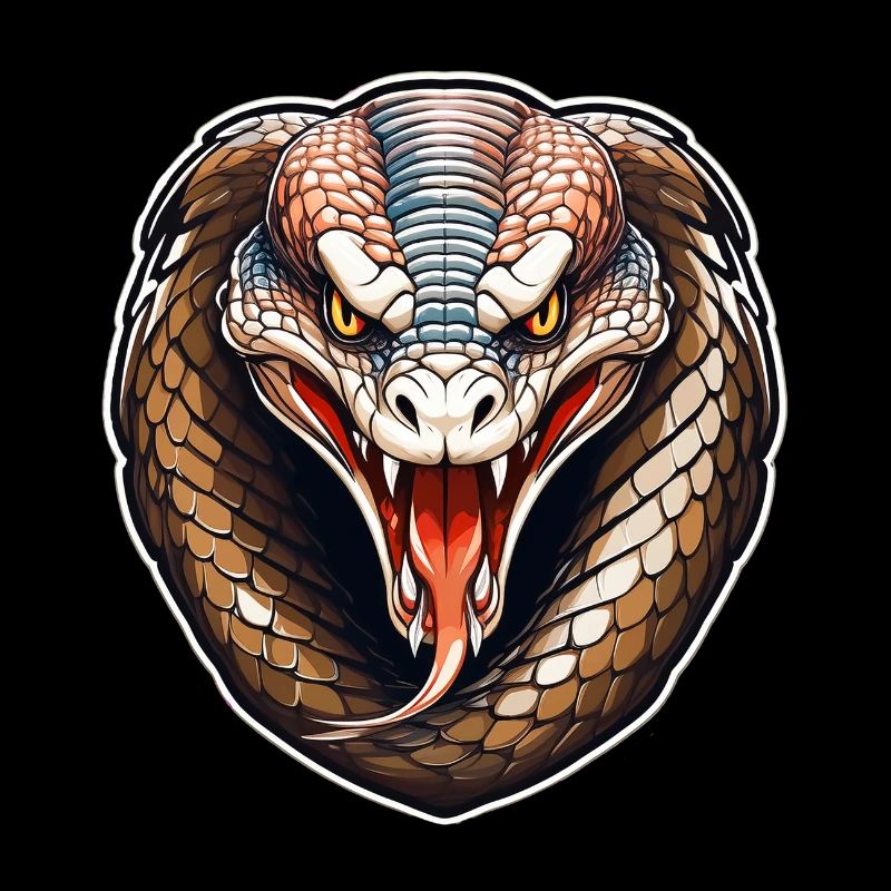 Wild angry pugnacious combative motivational cobra