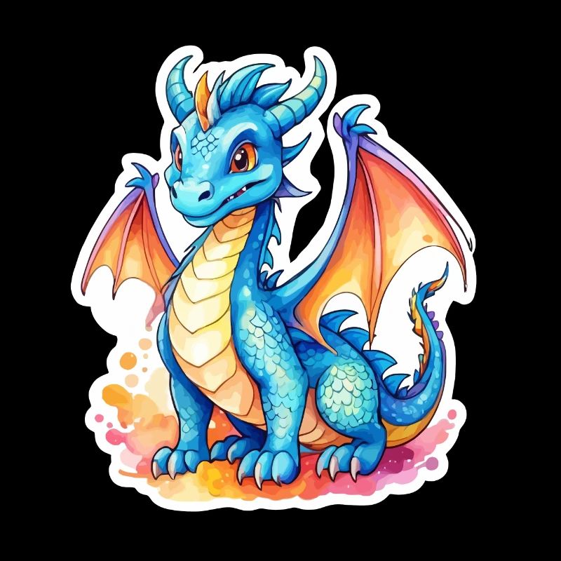 Drache Wasserfarben