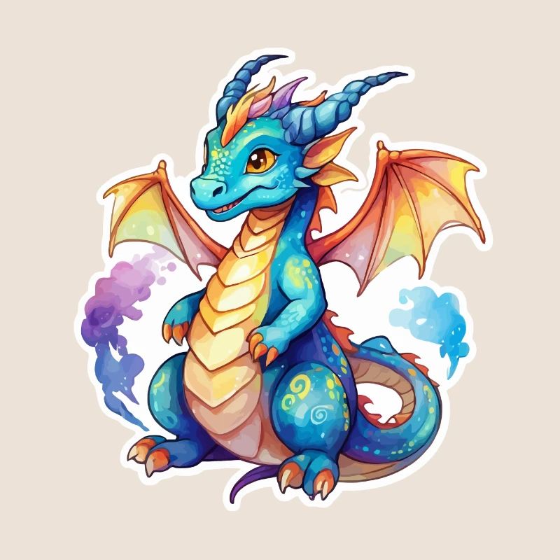 Aquarelles de dragon