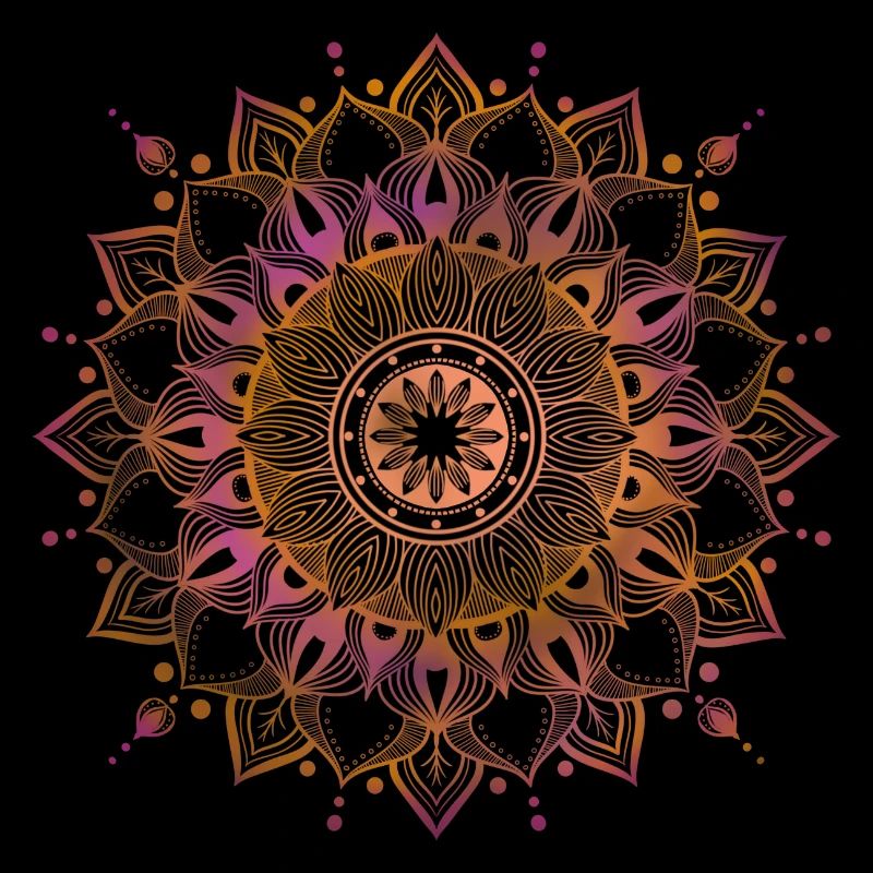 Pink Gold Ethnic Mandala