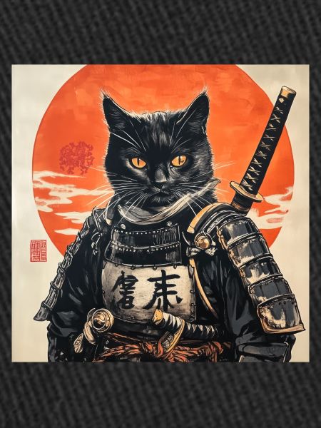 Cat Samurai Japan Ukiyo-E