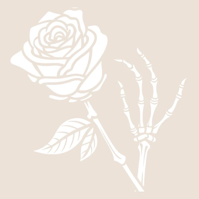 Main squelette fleurie