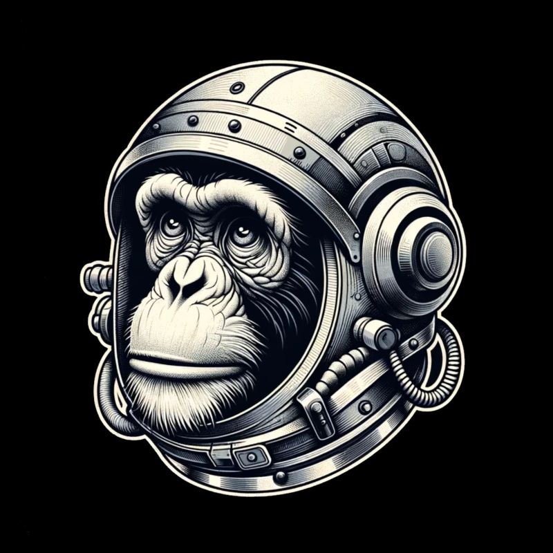 Silver space chimpanzee