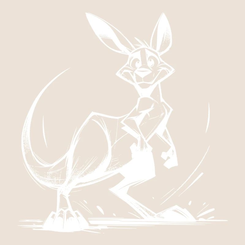 Australian Kangaroo Pencil Drawing
