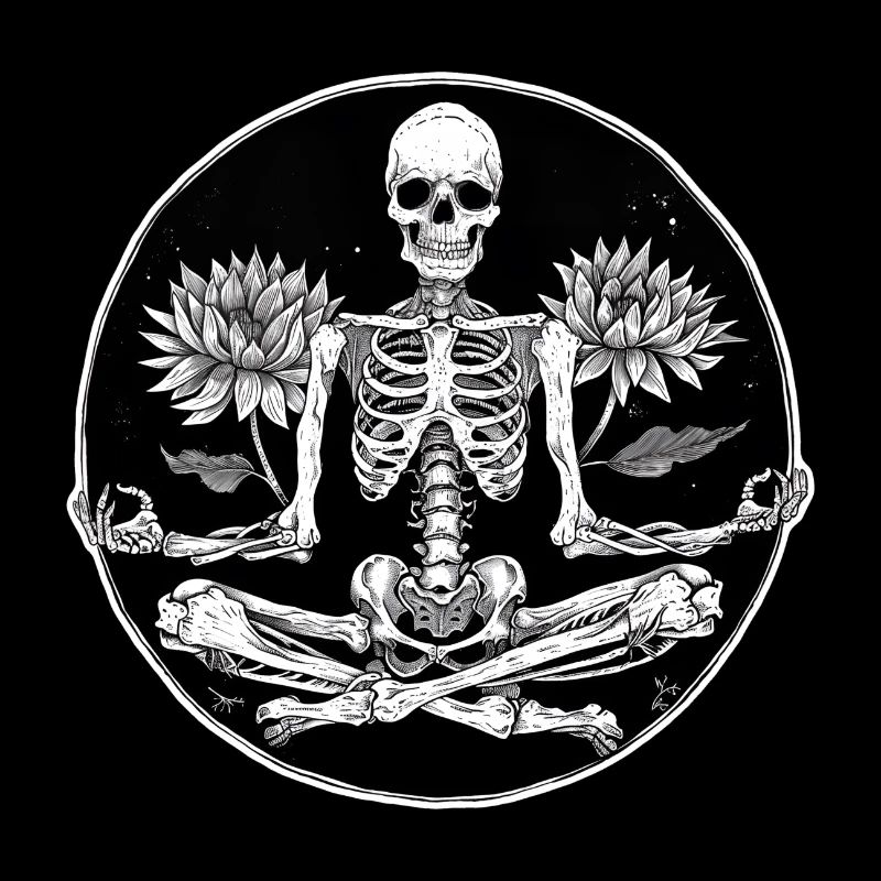 Squelette Méditation Lotus