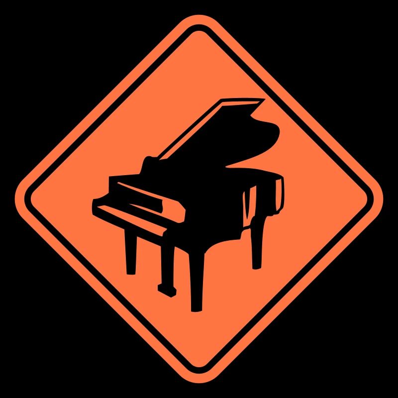 Schild Klavier Instrument Warnung Klassische Musik