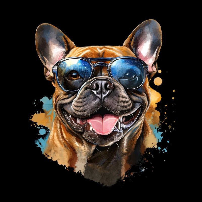 Frenchie avec lunettes de soleil