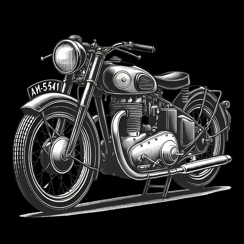 Vintage Motorcycle Line Art Design