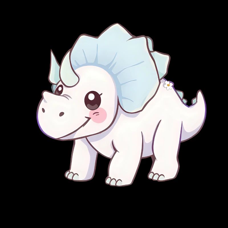 Dinosaure de dessin animé souriant avec arc bleu