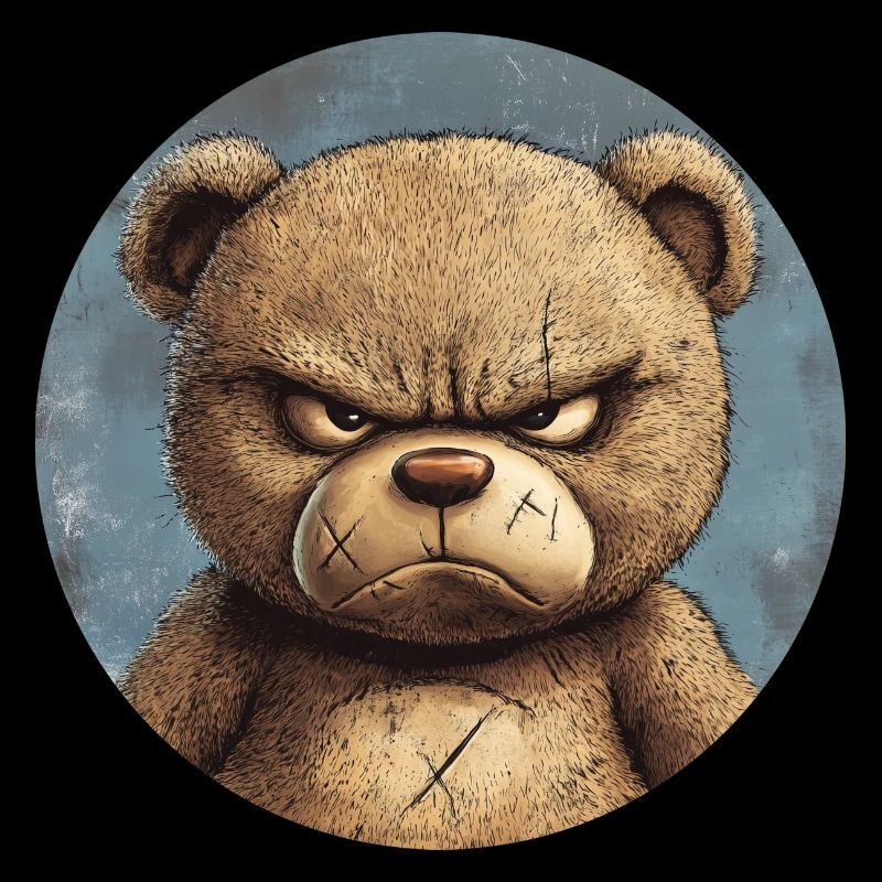 Grimmiger Teddy: Tough und einzigartig